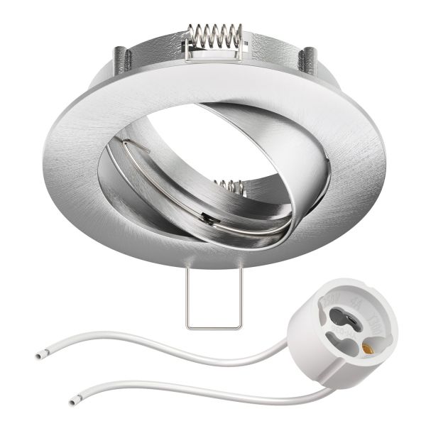 Deckeneinbaurahmen Circ, rund, schwenkbar (LED/Halogen/GU10/MR16/PAR16/50mm) (Leuchtmittel, Farbe wählbar)