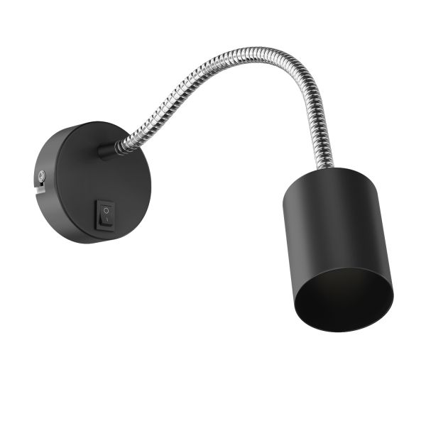 Leselampe / Wandleuchte WAIKA, Schwanenhals, Schalter (Farbe, Leuchtmittel wählbar)
