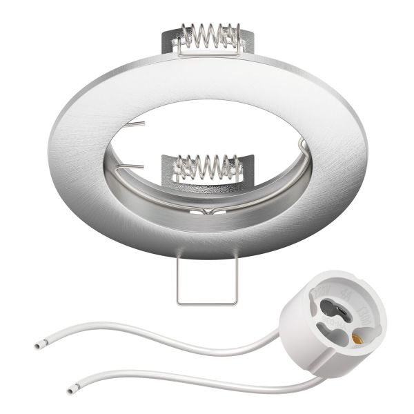 Deckeneinbaurahmen Circ, rund (LED/Halogen/GU10/MR16/PAR16/50mm) (Leuchtmittel, Farbe wählbar) Saisonale Angebote