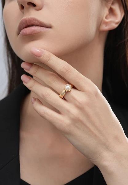 Leslii Ring gold Perle Tiefpreis