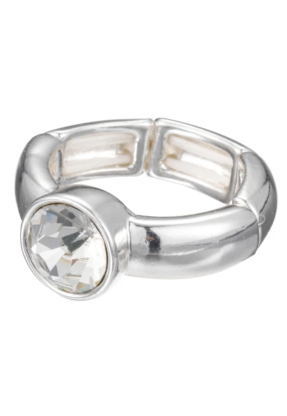 Leslii Ring silber mit rundem Kristall Letzter Tag