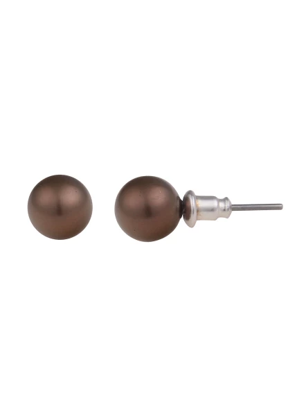 Leslii Damen-Ohrringe Daniela braune Perlen-Ohrringe Ohrstecker Modeschmuck Braun Bis zu 65% Rabatt