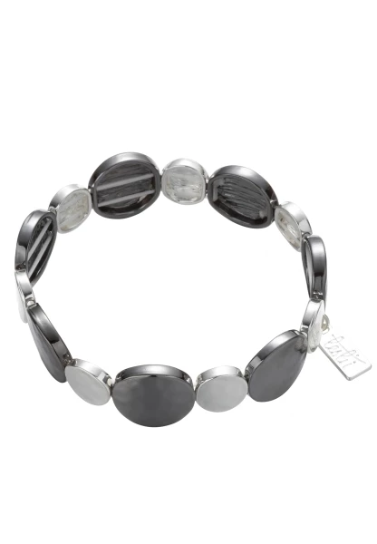 Leslii Armband Round Look in Silber Schwarz VIP-Rabatte