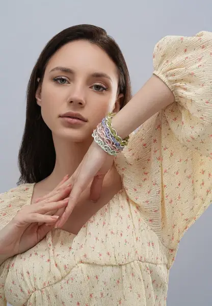 Leslii Stretch Glieder Armband Lila Neueste Stile