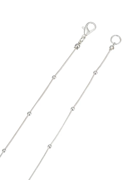 Leslii Lange Halskette Glasstein Silber Weiß Discount Store für neue Produkte