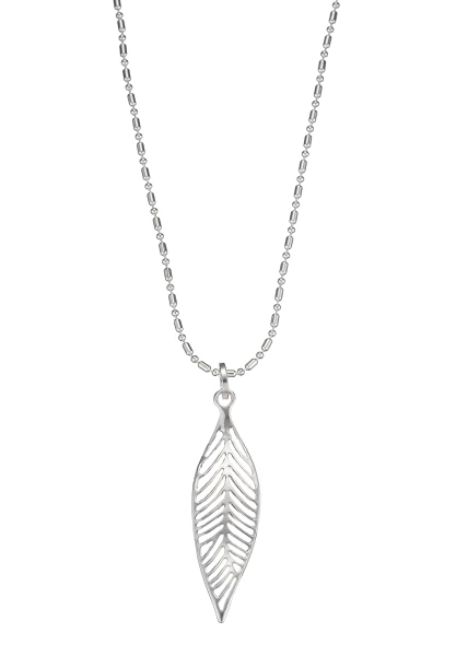 Leslii Lange Halskette Blatt Silber 50% Rabatt mit kostenlosem Versand