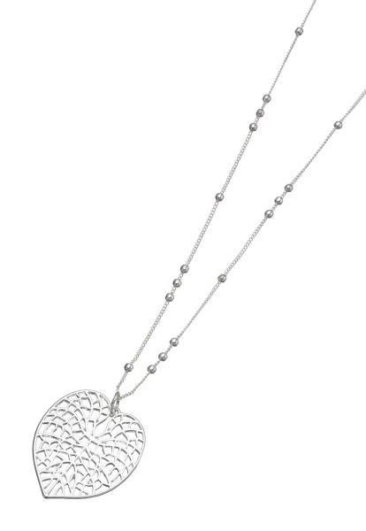 Leslii Lange Halskette Herz-Blatt Silber Kostenloser Versand international