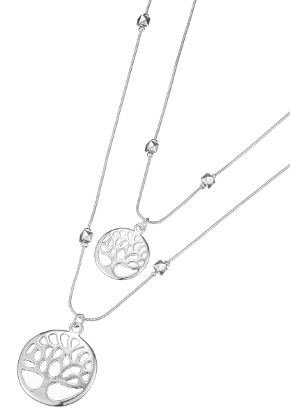 Leslii Lange Halskette Lebensbaum Layering in Silber Speichern exportieren