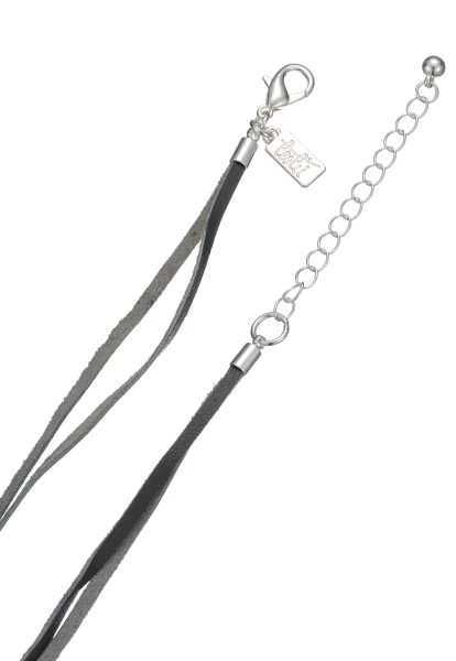 Leslii Lange Halskette Herz in Silber Grau Black Friday Preise