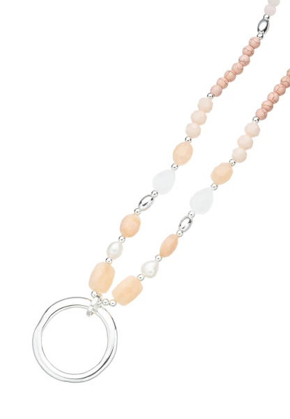 Leslii Lange Halskette Steine in Rosa Rabatte dieses Monats