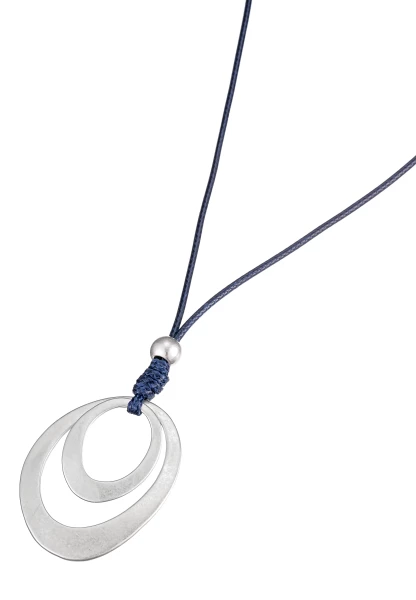 Leslii Lange Halskette Matt Oval in Blau Flash Sale