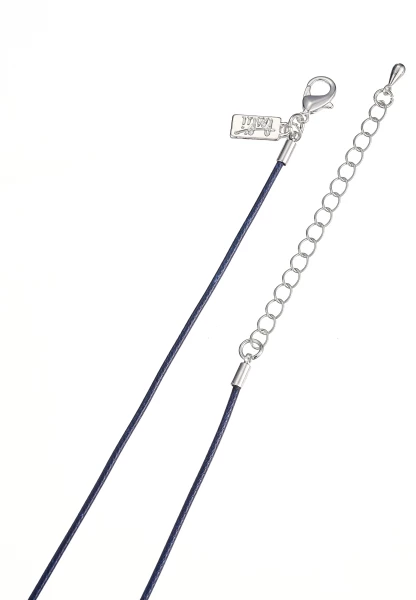 Leslii Lange Halskette Matt Oval in Blau Flash Sale