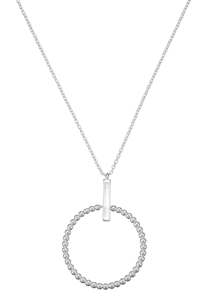 Leslii Lange Halskette Kugelring in Silber Begrenztes Angebot