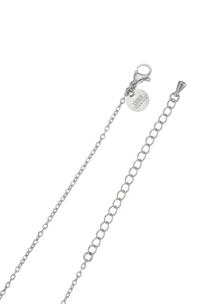 Leslii Lange Kette Oval Stein Edelstahl Silber Exklusivangebot