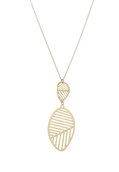 Leslii Lange Kette Blatt Edelstahl Gold Black Friday