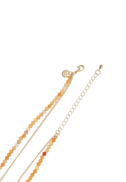 Leslii Kurze Halskette Stein Kugeln Layering Gold Orange Heißer Verkauf