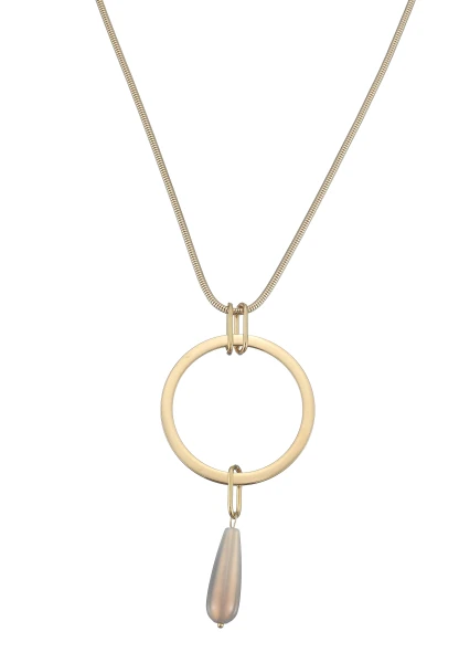 Leslii Lange Kette Ring Tropfen Edelstahl Gold Top Angebot