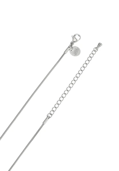 Leslii Lange Kette Ring Oval Edelstahl Silber Zeitlich begrenztes Angebot