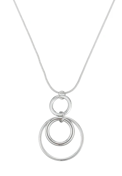 Leslii Lange Kette Ringe Edelstahl Silber Blitzangebot
