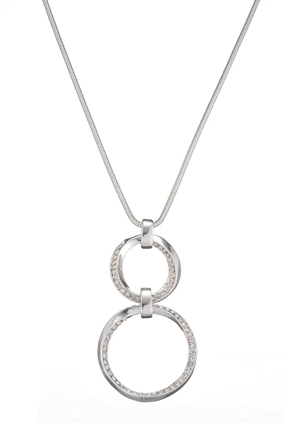 Leslii Lange Kette Glitzer Ringe Silber Neuheiten