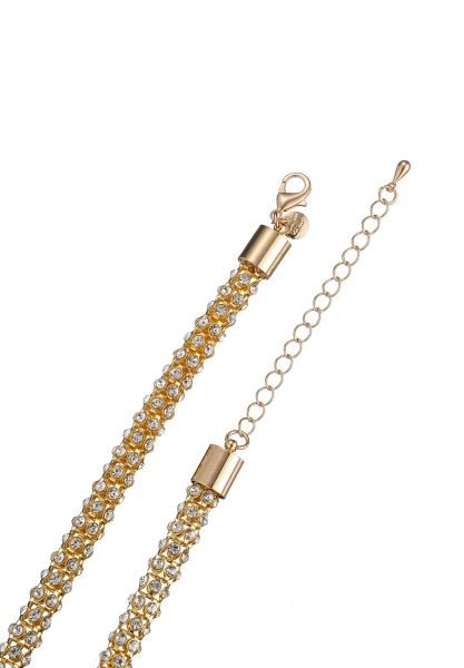 Leslii Kurze Halskette Glitzer Kristall in Gold Saisonale Angebote