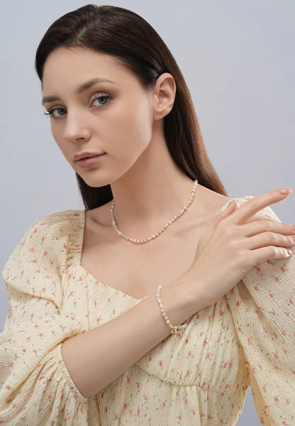 Leslii kurze Halskette Stainless Pearls in Weiß Tiefpreis