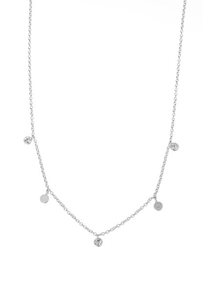 Leslii kurze Kette Recycled Kristall versilbert Begrenzte Freigabe