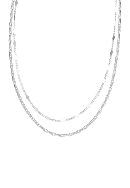 Leslii kurze Layering-Kette Recycled versilbert Letzte 3 Tage