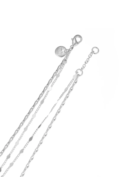 Leslii kurze Layering-Kette Recycled versilbert Letzte 3 Tage