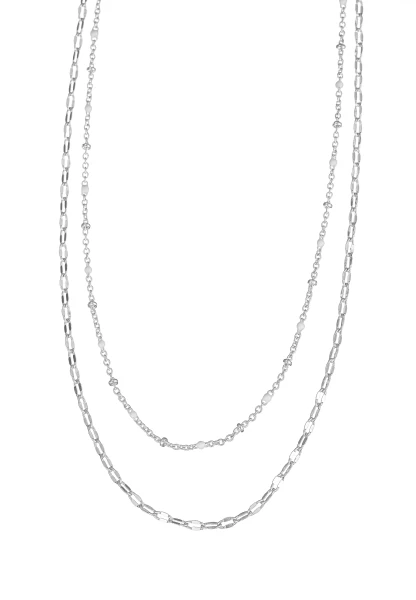 Leslii kurze Layering-Kette Recycled versilbert Neueste Stile