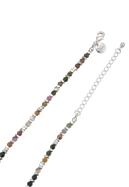 Leslii Kurze Halskette Steine Multi Silber Letzte 2 Tage