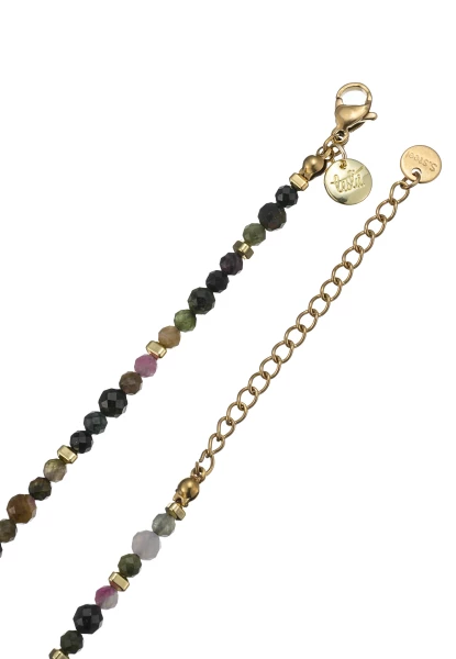 Leslii Kurze Halskette Kristall Herz-Kette 14k Gold Multi Letzter Tag