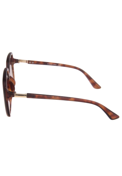 Leslii Sonnenbrille Damen Square Horn-Optik braune Designerbrille Sunglasses Kunststoff Braun Fabrikladen