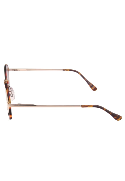 Leslii Sonnenbrille Damen braune Boho-Brille Muster Designerbrille Sunglasses Metall Gold Braun Black Friday Preise