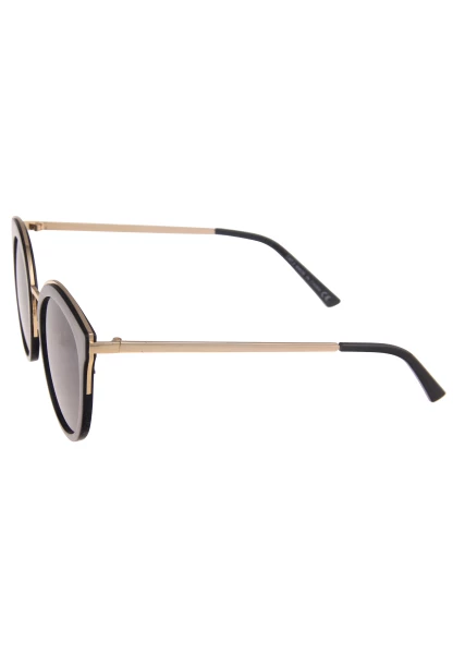 Leslii Sonnenbrille Damen Cateye schwarze Sonnenbrille Designerbrille Sunglasses Metall Schwarz Gold Im Verkauf