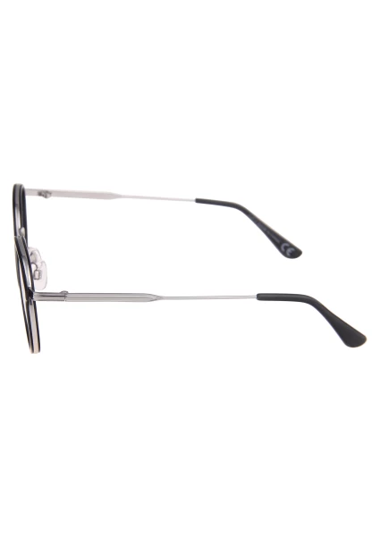 Leslii Sonnenbrille Damen Small schwarze Sonnenbrille Designerbrille Sunglasses Metall Schwarz Silbe zollfrei