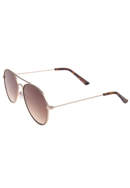 Leslii Sonnenbrille Damen Piloten-Brille Doppelsteg Designerbrille Sunglasses Metall Gold Braun Hotsell