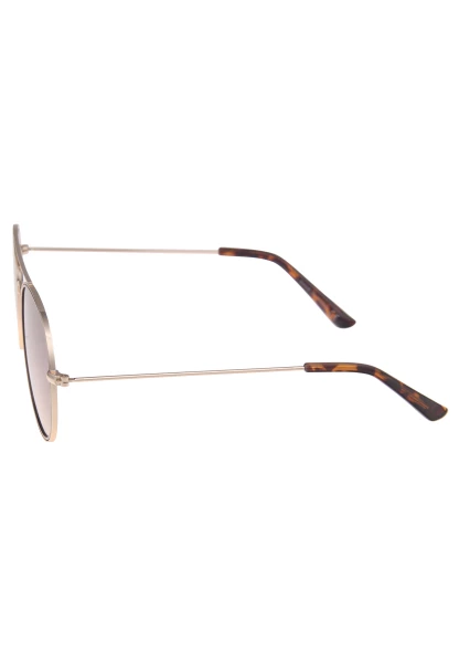 Leslii Sonnenbrille Damen Piloten-Brille Doppelsteg Designerbrille Sunglasses Metall Gold Braun Hotsell