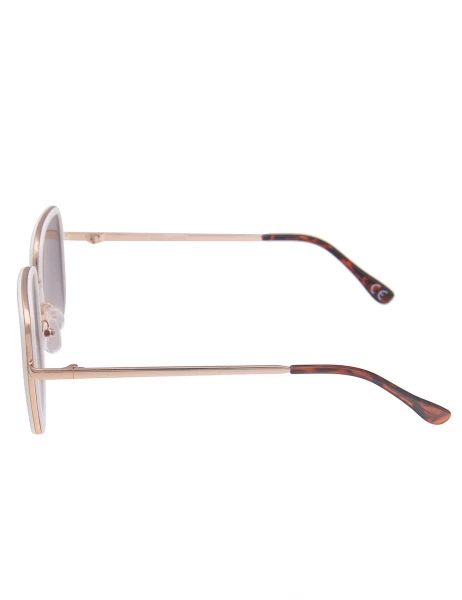 Leslii Sonnenbrille Square Look Eckig Damen Sunglasses Designerbrille in Weiß Gold Rabatt