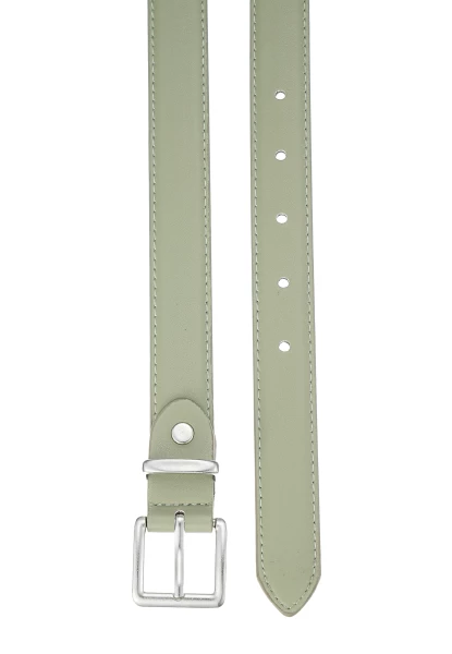 Leslii schmaler Gürtel Leder/PU | Grün Flash Sale