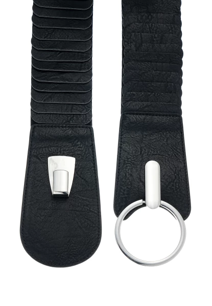 Leslii breiter Stretch-Gürtel Ringschließe | Schwarz Begrenztes Angebot