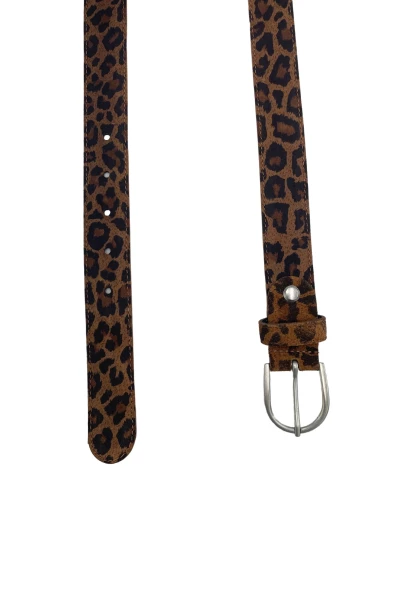 -50% SALE! Leslii Gürtel Leo Look 3cm echter Ledergürtel Braun Online Outlet