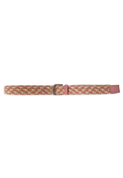 -50% SALE! Leslii Flechtgürtel Stretch mit Leder Applikation in Rosa Pink Creme Orange Große Rabatte