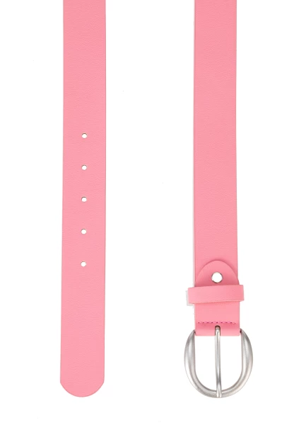 Leslii Damen-Gürtel Basic Uni einfarbig rosa Gürtel Breite 3,5cm Dornschließe Silber Pink Räumungsverkauf