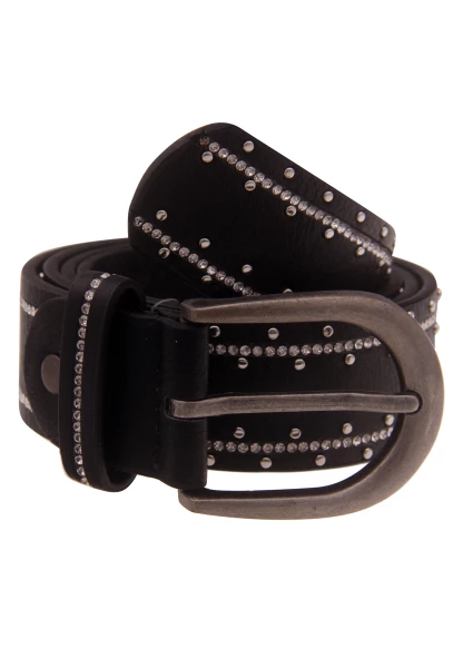 Leslii Damen-Gürtel Strass-Gürtel schwarzer Gürtel Glitzer-Gürtel Breite 3,5cm schwarz Riesige Ersparnisse