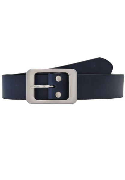 Leslii Gürtel echter Leder-Gürtel Rindsleder Basic dunkelblauer Gürtel Breite 4cm Navy Silber Blau Wochenangebot