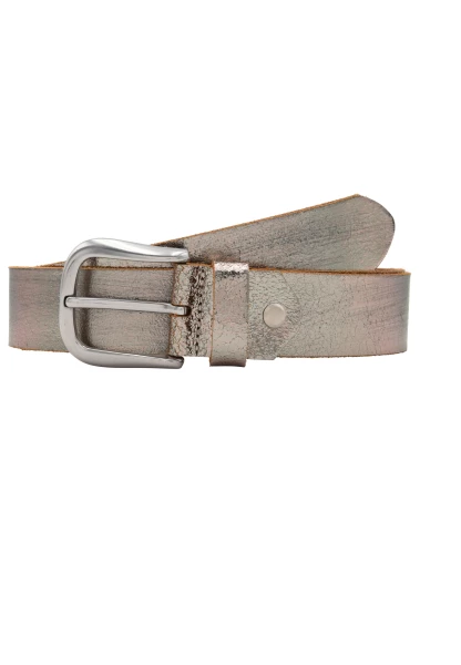 Leslii Gürtel echter Ledergürtel used look Metallic grau Gun Metal Begrenzte Freigabe