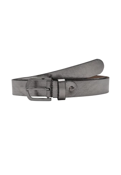 Leslii Premium Gürtel Leder-Gürtel grauer Gürtel Kalbs-Nappaleder Breite 3cm Narbung Gun Metal Grau Black Friday Preise