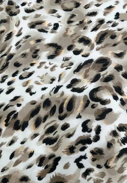 Leslii Schal Leo Muster in Beige Schwarz Rabatt