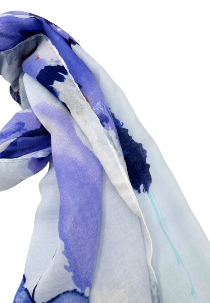 Leslii Schal Blumen Muster in Blau Schwarz Günstig kaufen